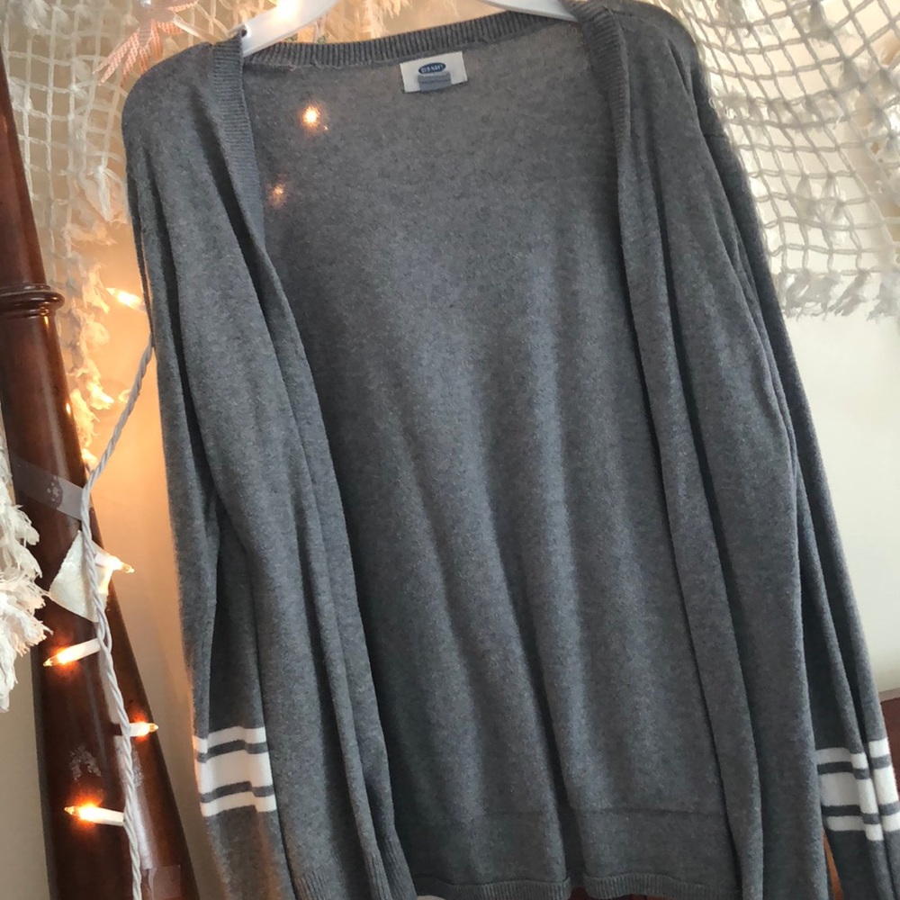 Old Navy grey “varsity” cardigan